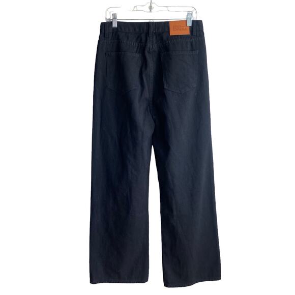 Princess Polly Wide Leg High Rise 100% Cotton Black Jean Distressed 8 - Picture 2 of 11